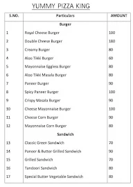 Yummy Pizza King menu 3