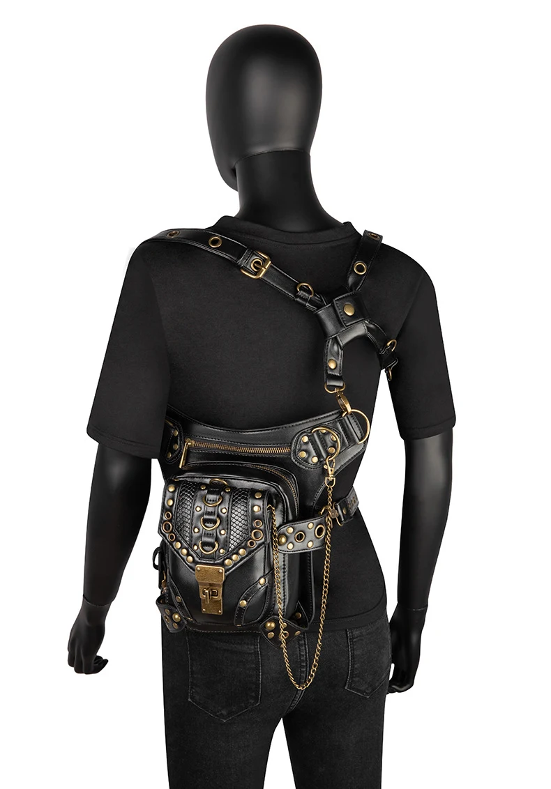Title 8, Bolsa mensageiro feminina Steampunk retro com u...