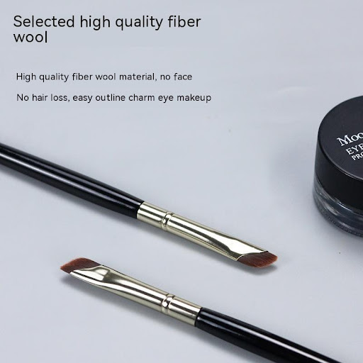 Title 3, Flat head diagonal eye beauty brush. Apply, ble...