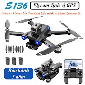 𝙁𝙧𝙚𝙚 𝙎𝙝𝙞𝙥 Máy Bay Điều Khiển Từ Xa Flycam Mini S136 Pro Camera Kép Cảm Biến Tránh Vật Cản, Pin 2500Ma Bay 25 Phút