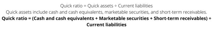 quick ratio formula