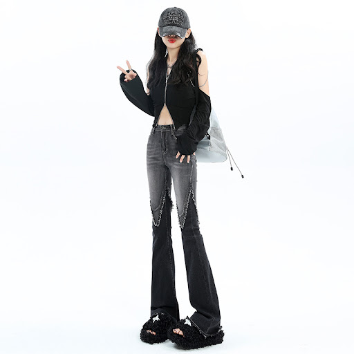 Title 5, Womens Retro High Waist Flared Jeans, a timele...