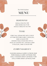 The Pink Elephant menu 1