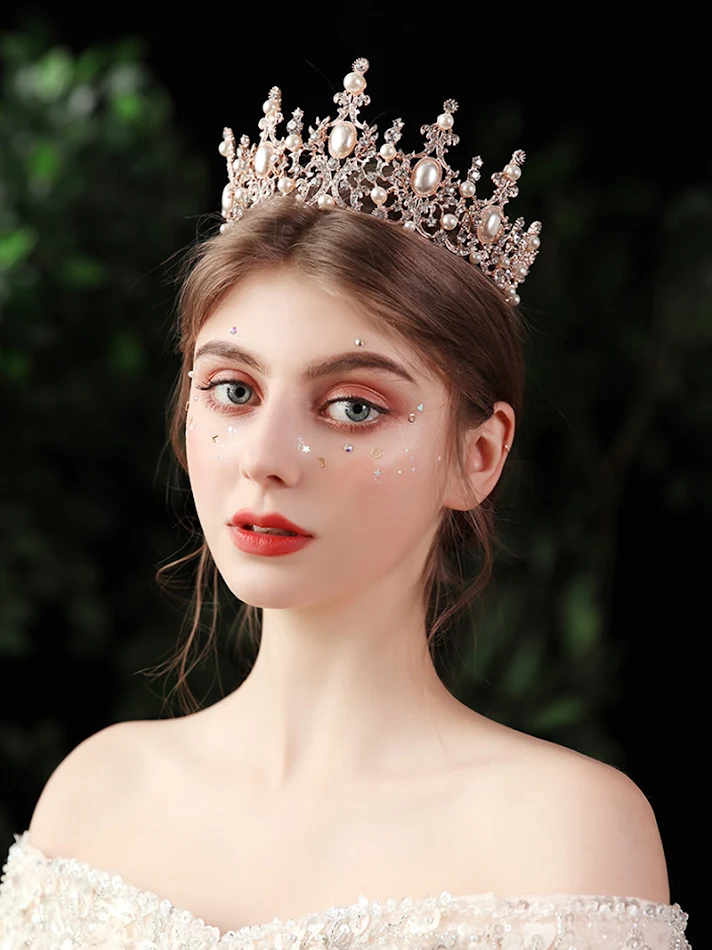 Corona nuziale retrò stile europeo per sposa, accessorio da corte, perfetta per matrimoni ed eventi speciali, per un tocco regale ed elegante.