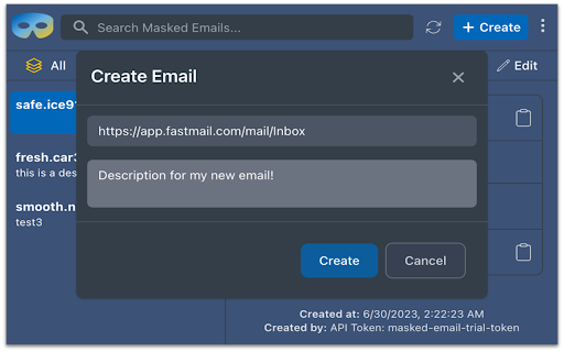 Masked Email Manager