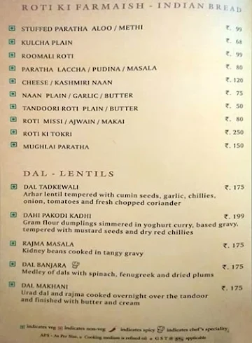 The Peninsula Grand Hotel's menu 