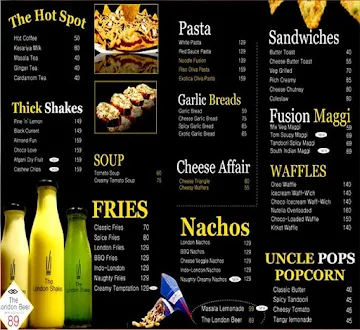 Shakes & Bites menu 