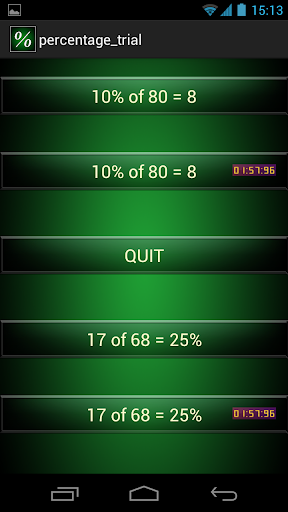 percentage math fun trial