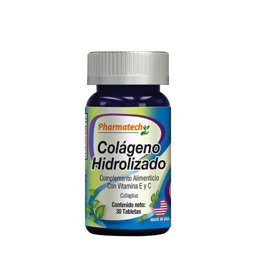 Colageno Hidrolizado Pharmatech 30 Tabletas Complemento Alimenticio  con Vitamina E y C