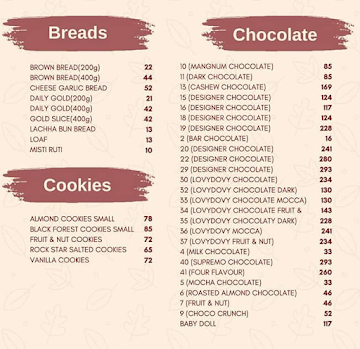 Sugar And Spice menu 