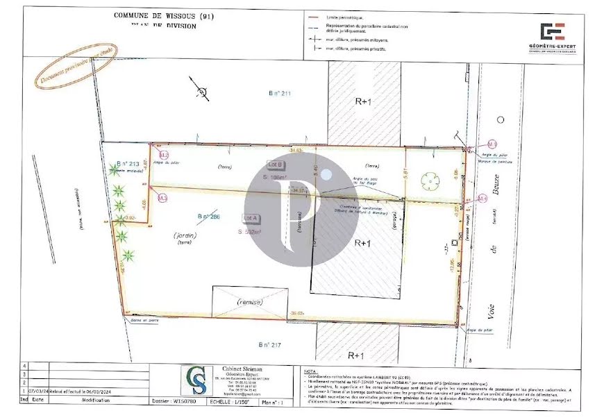 Vente terrain  186 m² à Wissous (91320), 171 000 €