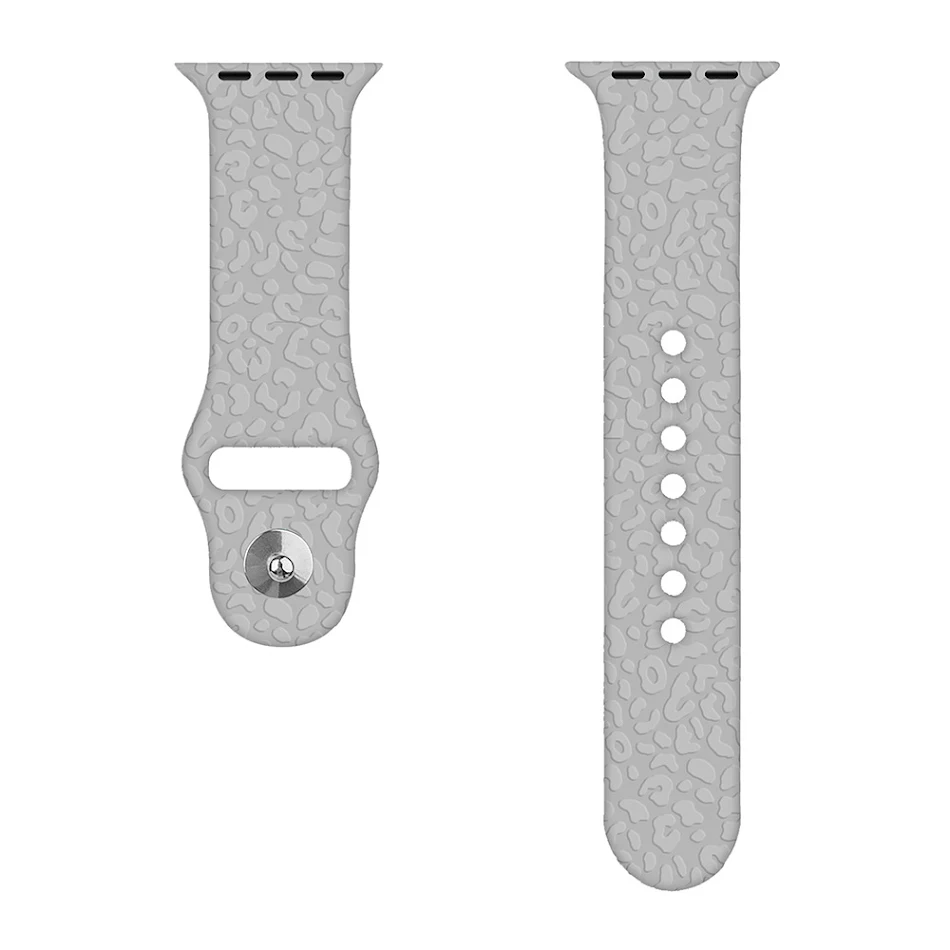 Bracelet en silicone avec motif léopard gravé au laser. Profitez d'un style unique et d'un confort optimal avec ce bracelet de montre.