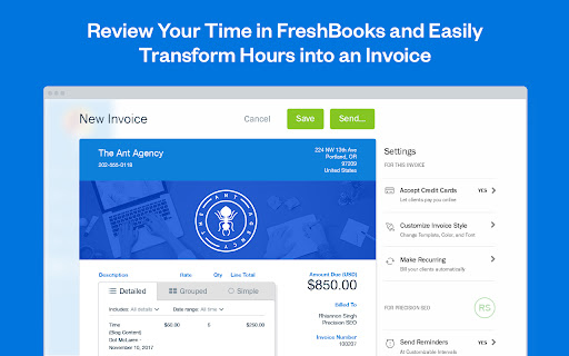 FreshBooks Time Tracker