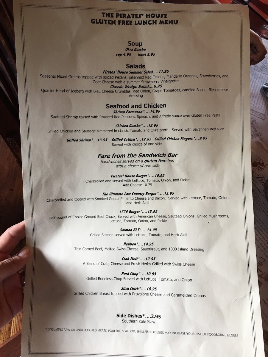 Lunch menu