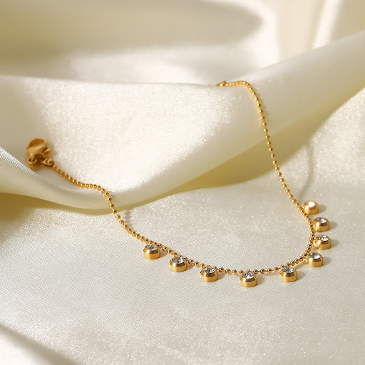 Title 5, New Diamond Tassel Necklace Fashion All-match T...