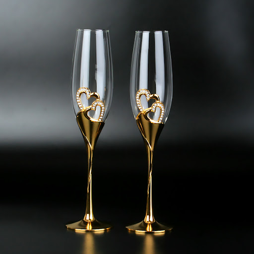 Title 2, Crystal Champagne Cups Home Sparkling Sweet Win...