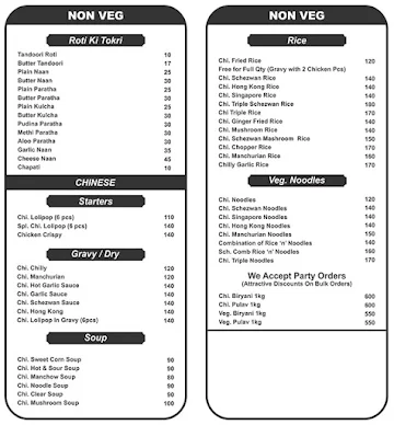 Seven Hills Family Restaurant menu 