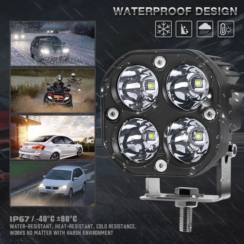 Reflektor LED kwadratowy do off-roadu dla ciężarówki samochodu Mocne oświetlenie i wytrzymałość Wodoodporny i odporny na wstrząsy Lepsza widoczność w nocy