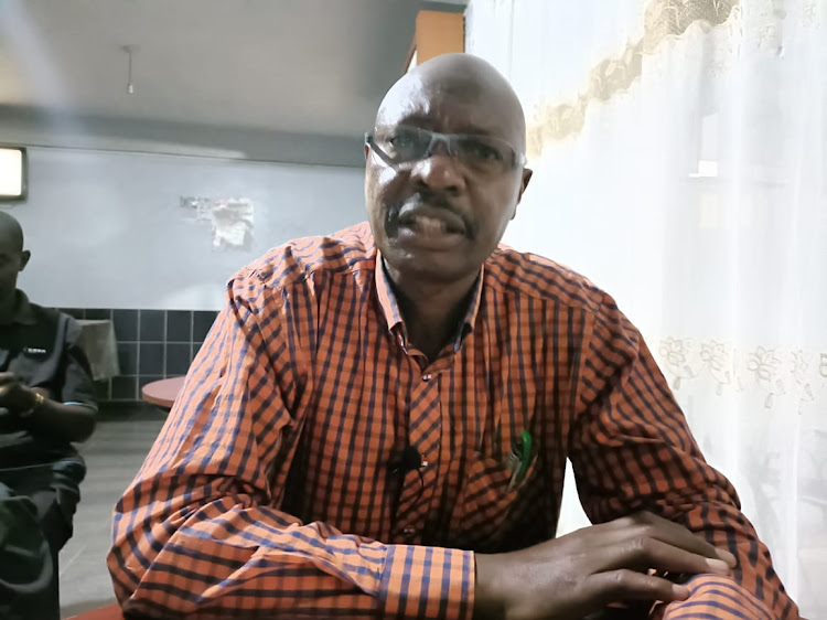 IGAD advisor Kenneth Kambona during press briefing in Homa Bay town on March 23.