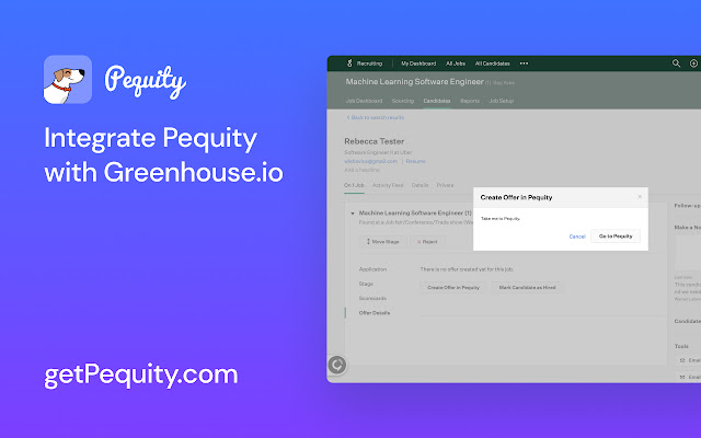 Pequity for Greenhouse - Meter chrome extension