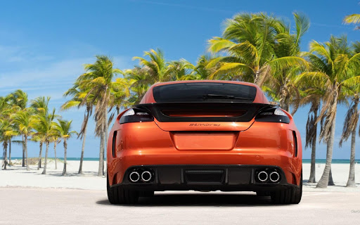 Orange Sports Car Parked Under the Palm screenshot 2