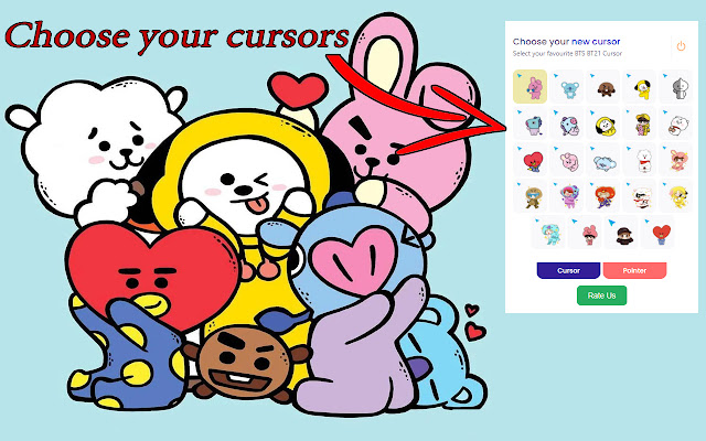 Custom BTS BT21 Cursors