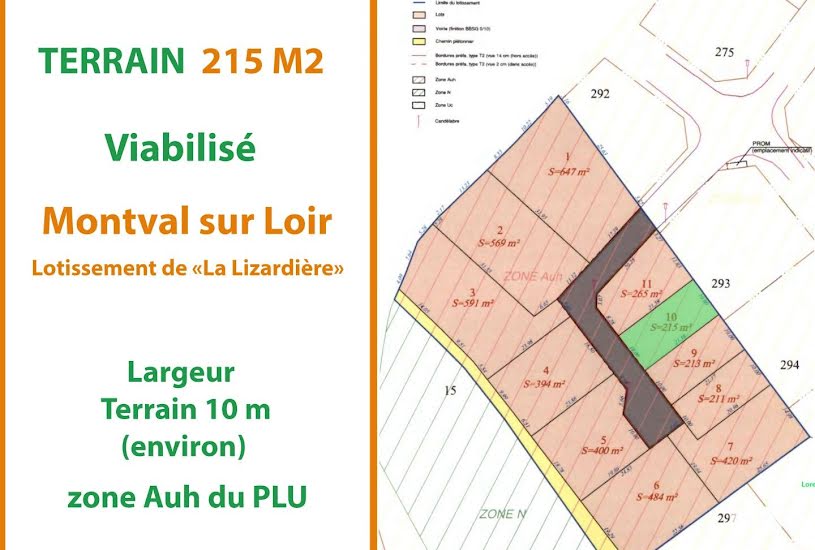  Vente Terrain à bâtir - 215m² à Nogent-sur-Loir (72500) 