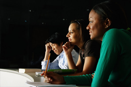 college students in lecture.