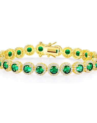 Koperen ingelegde zirkonia armband - 1