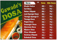 Gawade's Dosa menu 1