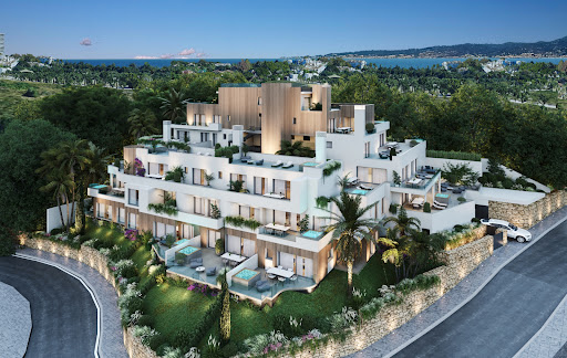 Modern white building with terraces and pools in this luxury property for sale in Marbella ($3,992,837 - 472 m²)
