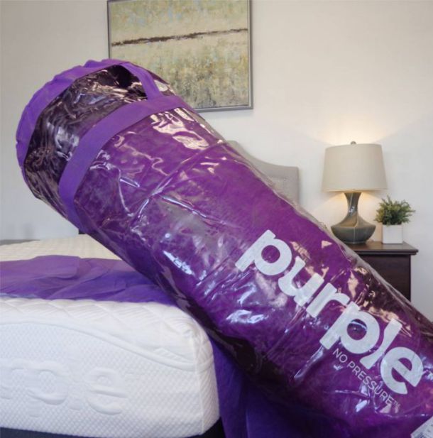 purple mattress wrapper up