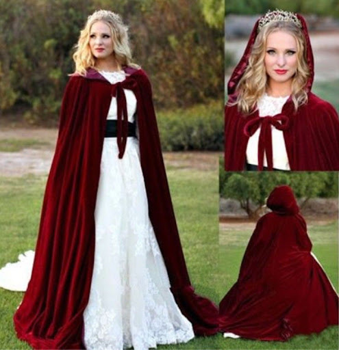 Title 5, Velvet Warm Womens Cloak Coat Mid-length With Cap