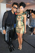 David Tlale and Minnie Dlamini at the Vodacom paddock during the 2014 Vodacom Durban July. Picture Credit: Thuli Dlamini