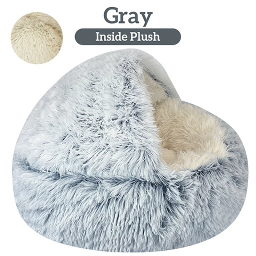 Pet Bed Cat Dog Winter Long Plush Round Cushion Pet House Warm Pet Basket Cat & Dog Sleep Bag Cat Nest Kennel For Small 