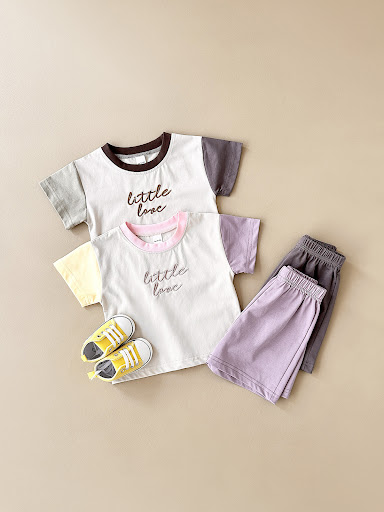 Title 10, Girls Stitching Casual Short-sleeved Two-piece...