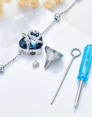 Bracelet de crémation cœur avec cri - 3