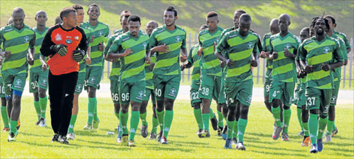 March 23 2014, FC Buffalo at training as they wait for the biggest game of their lives against Kaizer Chiefs . picture Michael Pinyana © Daily Dispatch