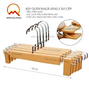 Kẹp Quần Nhựa Vàng Giả Gỗ Size 32Cm Nam Nữ, Móc Treo Quần Áo Cho Shop Thời Trang