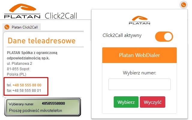 Platan Click2Call Preview image 1