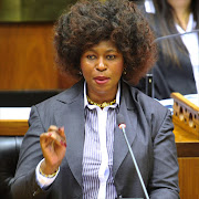 Dr. Makhosi Khoza speaks during the National Assembly debate. 