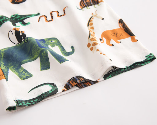 Title 3, Korean baby boy clothes, animal print short sle...
