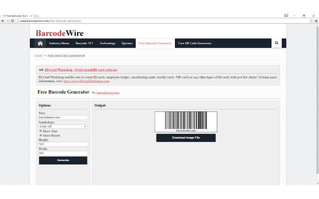 Free Barcode Generator chrome extension