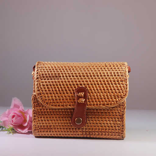Title 1, Rattan Retro Literary Beach Womens Diagonal Ba...