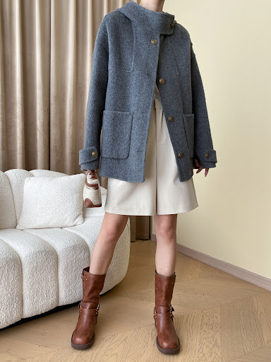 Title 21, Mens Design Cape Hooded Double-faced Woolen Ov...