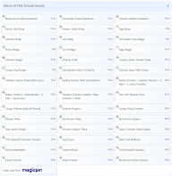 Old School Social menu 2