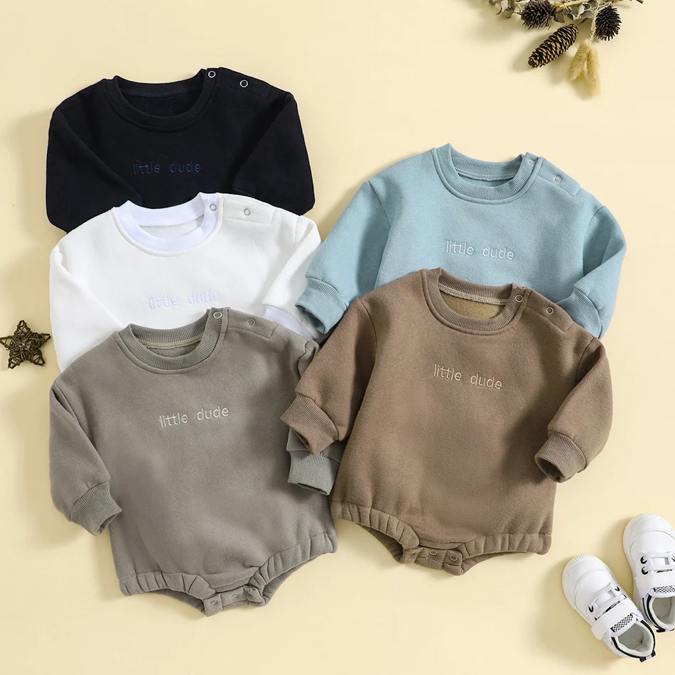 Baby Jumpsuit Effen kleur losse lange mouwen Comfortabele onesie voor pasgeborenen Ideaal om in te slapen en te spelen Gemakkelijk aan en uit te trekken