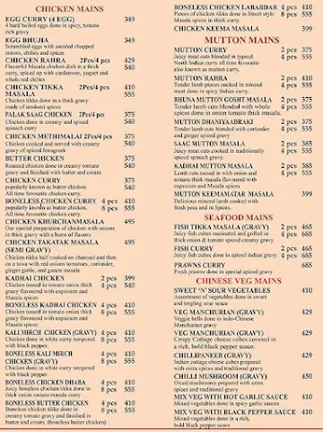 Curry Queen menu 