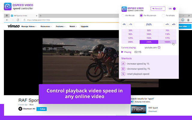 Qspeed Video Speed Control