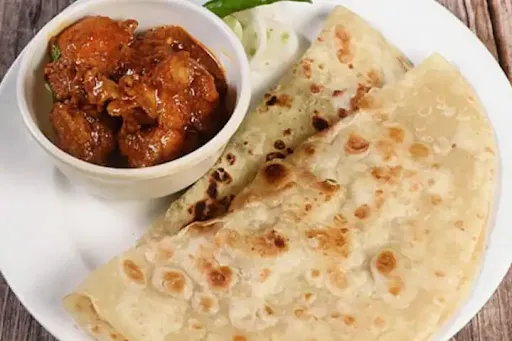 4 Paratha With Chicken Kasha [2 Pieces]